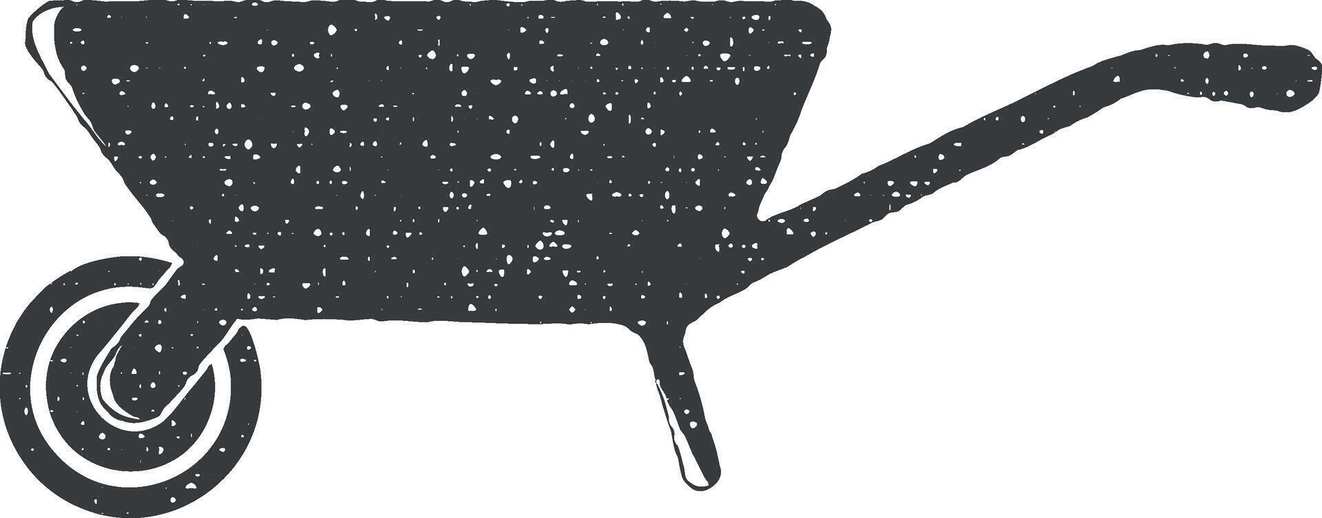 Wheelbarrow vector icon illustration with stamp effect 38033683 Vector