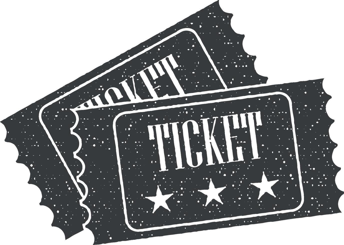 movie tickets vector icon illustration with stamp effect