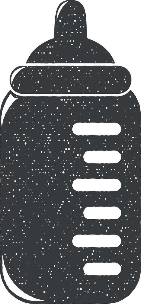 baby bottle vector icon illustration with stamp effect