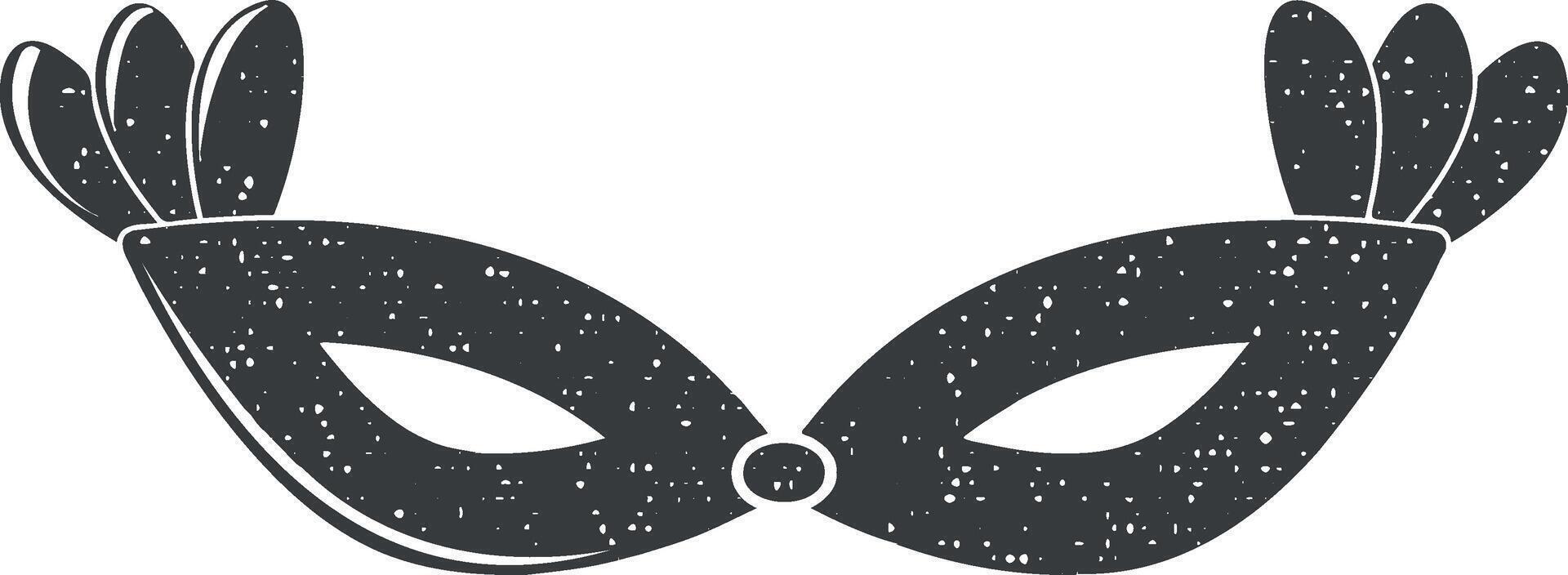 carnaval máscara vector icono ilustración con sello efecto