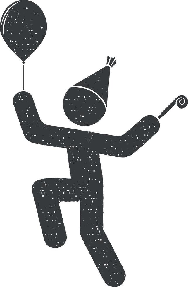 birthday of the child vector icon illustration with stamp effect