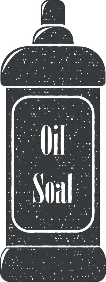 oil cleanser vector icon illustration with stamp effect