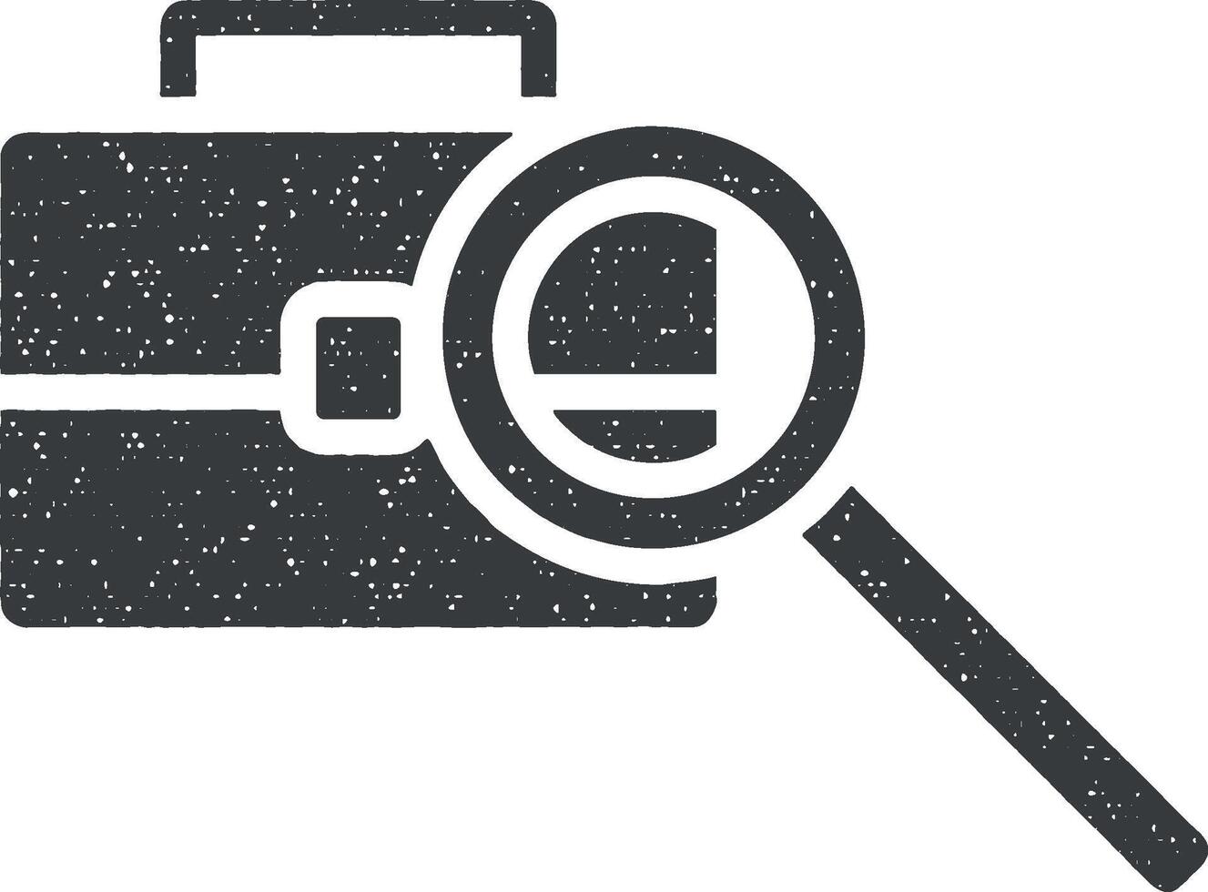 portfolio search vector icon illustration with stamp effect