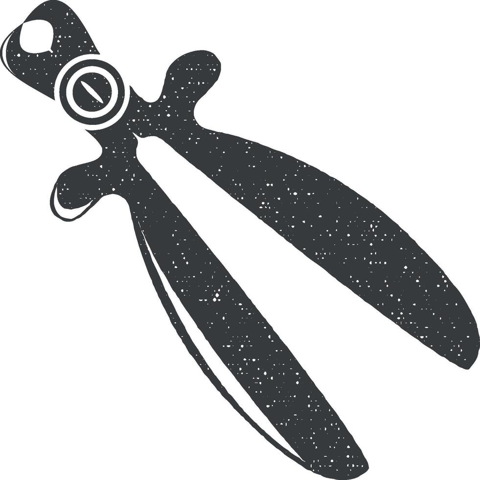 construction tongs vector icon illustration with stamp effect