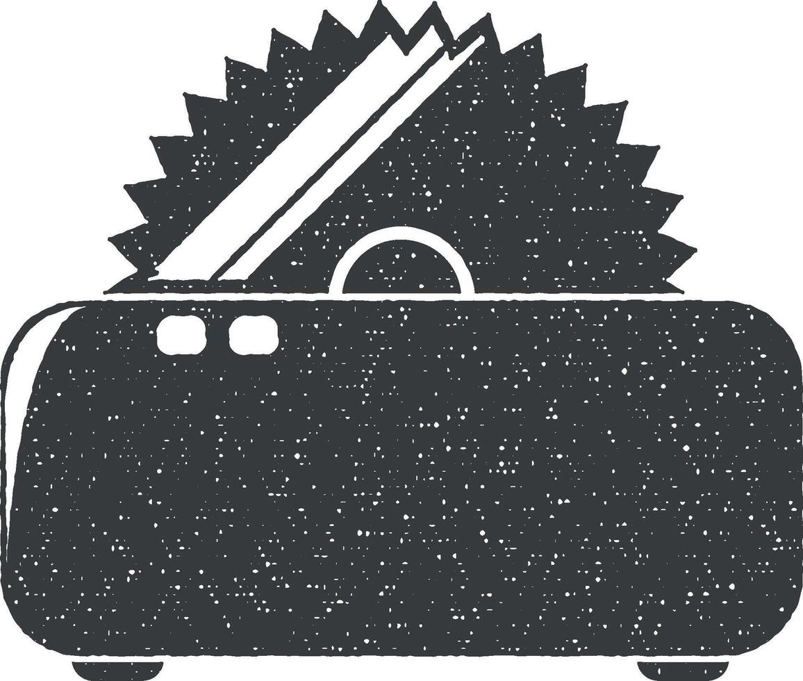 electric saw vector icon illustration with stamp effect