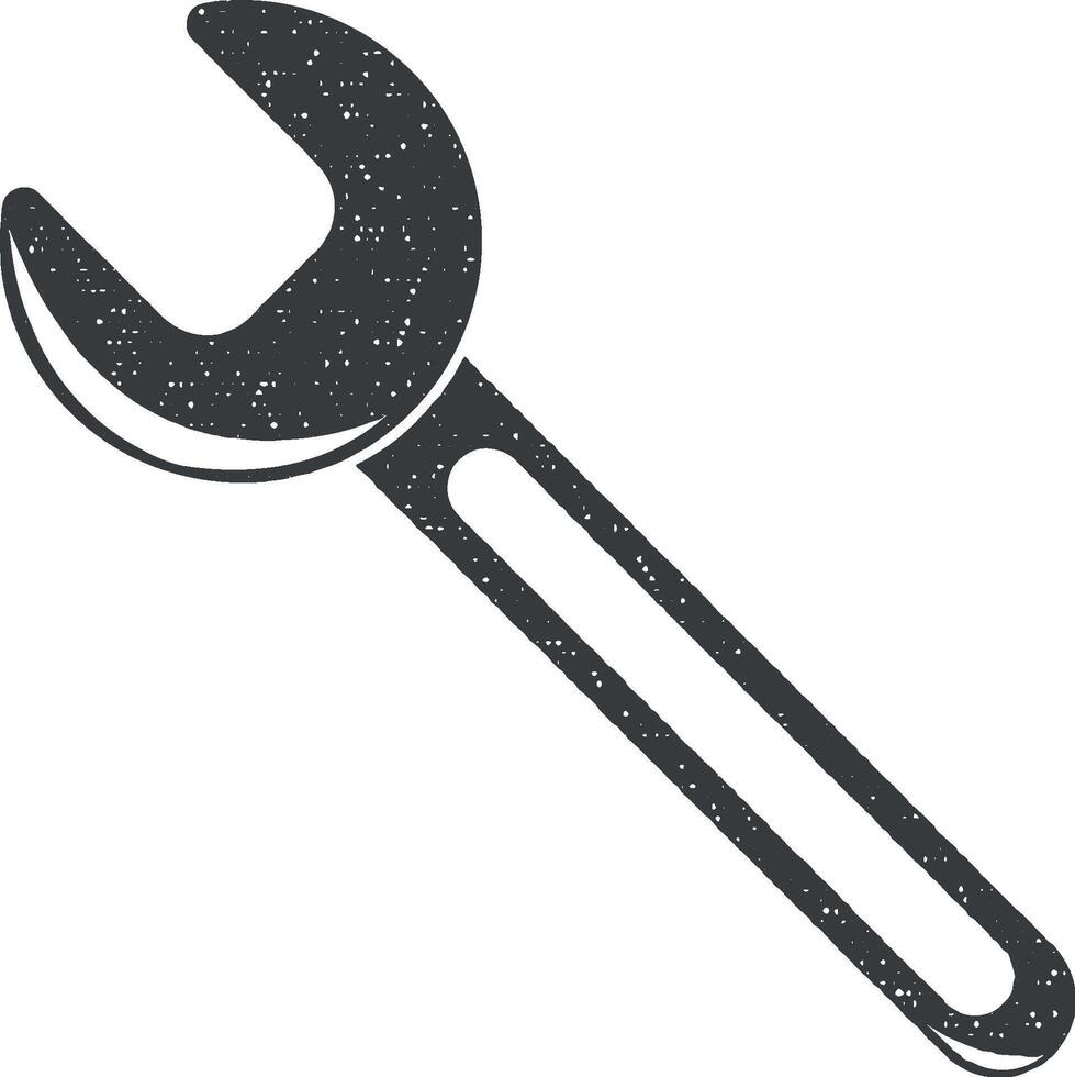 wrench vector icon illustration with stamp effect