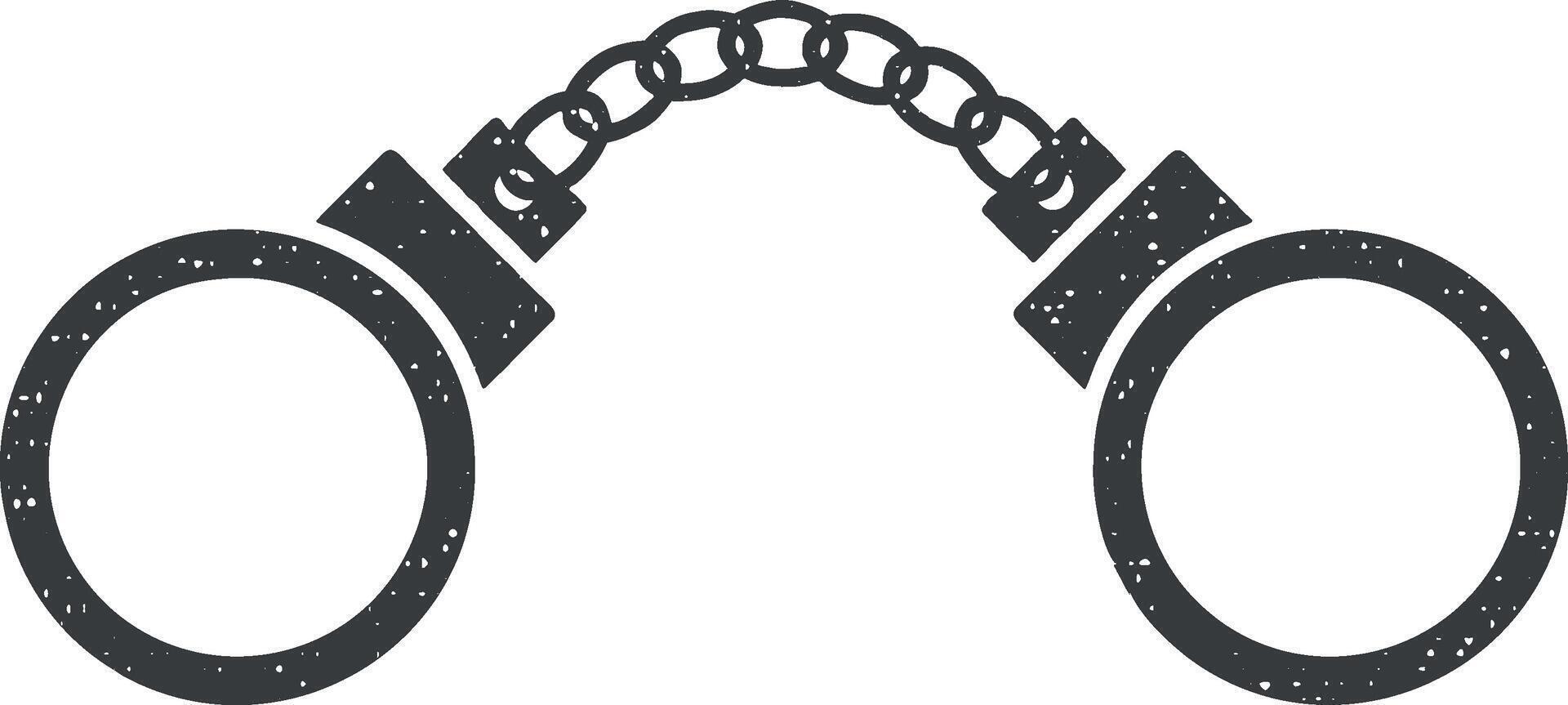 handcuffs vector icon illustration with stamp effect