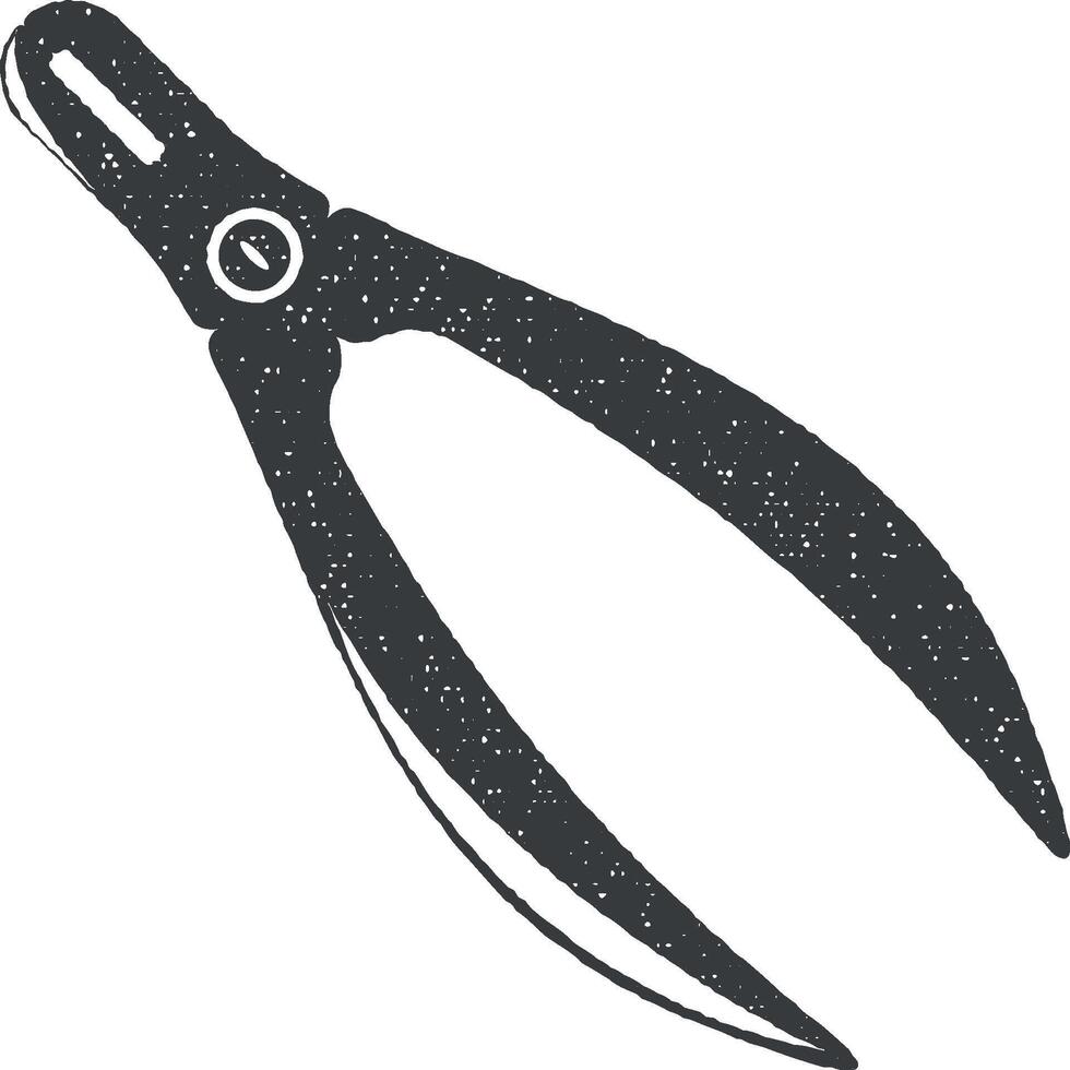 pliers vector icon illustration with stamp effect