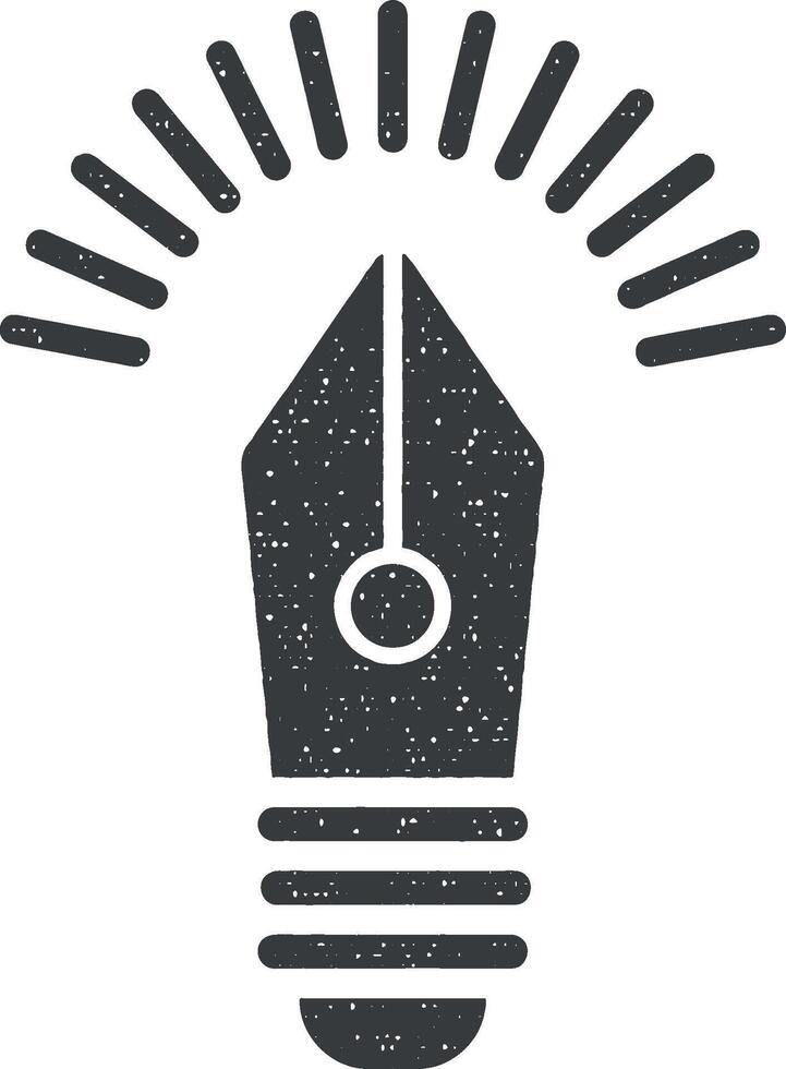 ink pen vector icon illustration with stamp effect