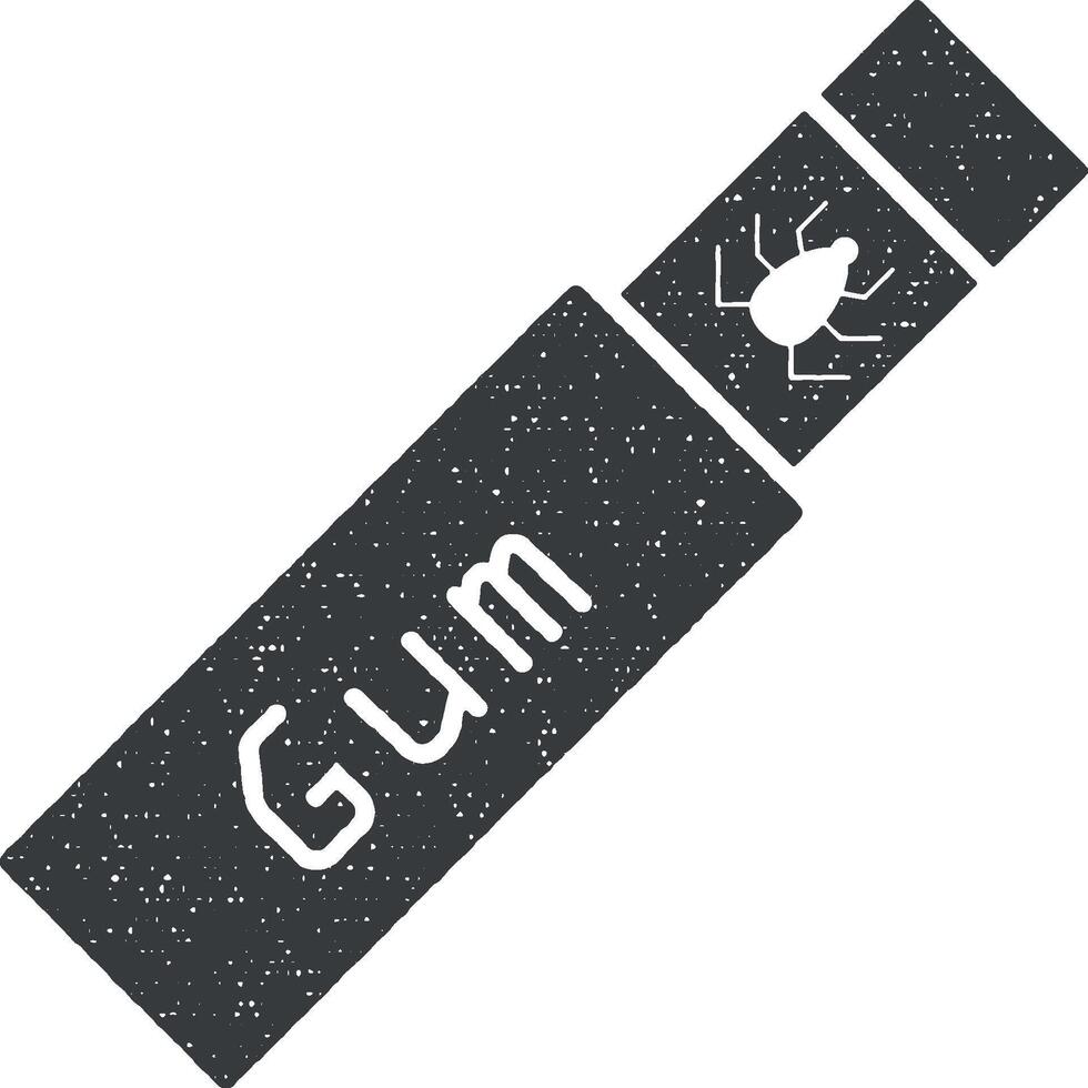 chewing gum with virus vector icon illustration with stamp effect