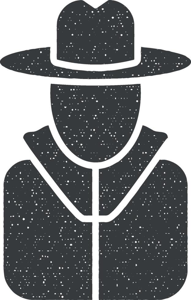 spy vector icon illustration with stamp effect