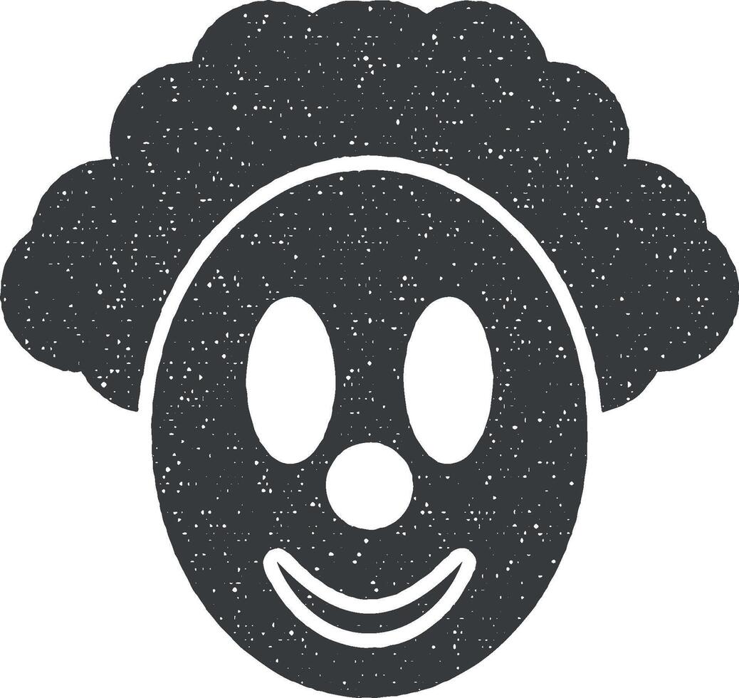 clown mask vector icon illustration with stamp effect