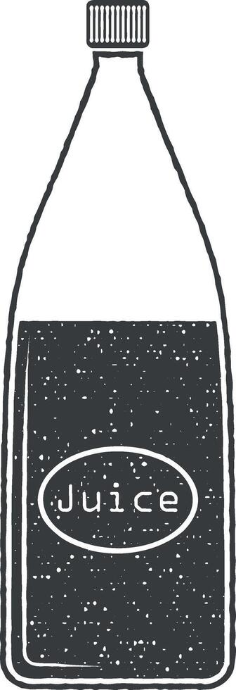 bottle of juice vector icon illustration with stamp effect