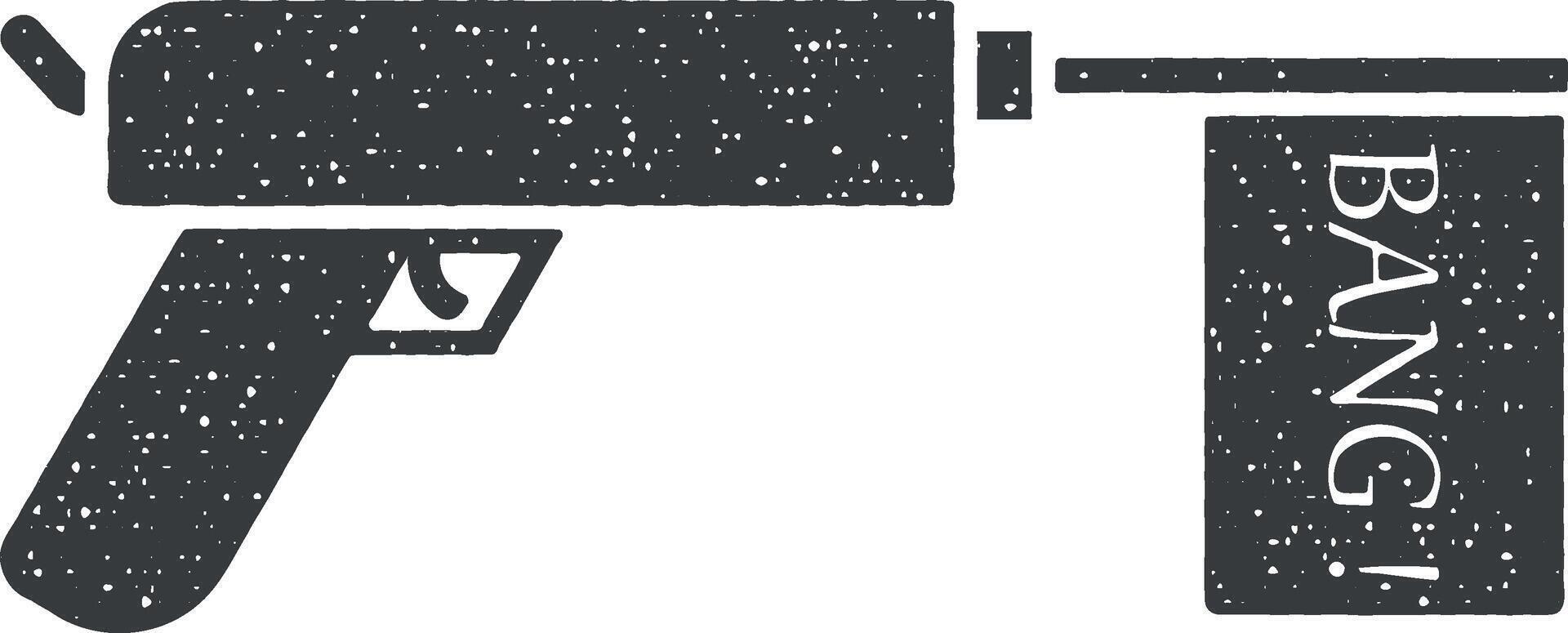 Pistol flag vector icon illustration with stamp effect