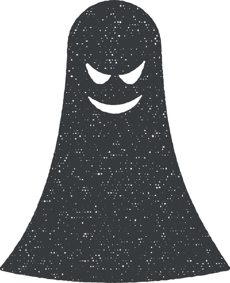 fantasma vector icono ilustración con sello efecto