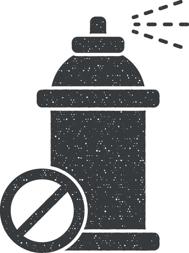 Aerosol, forbidden vector icon illustration with stamp effect
