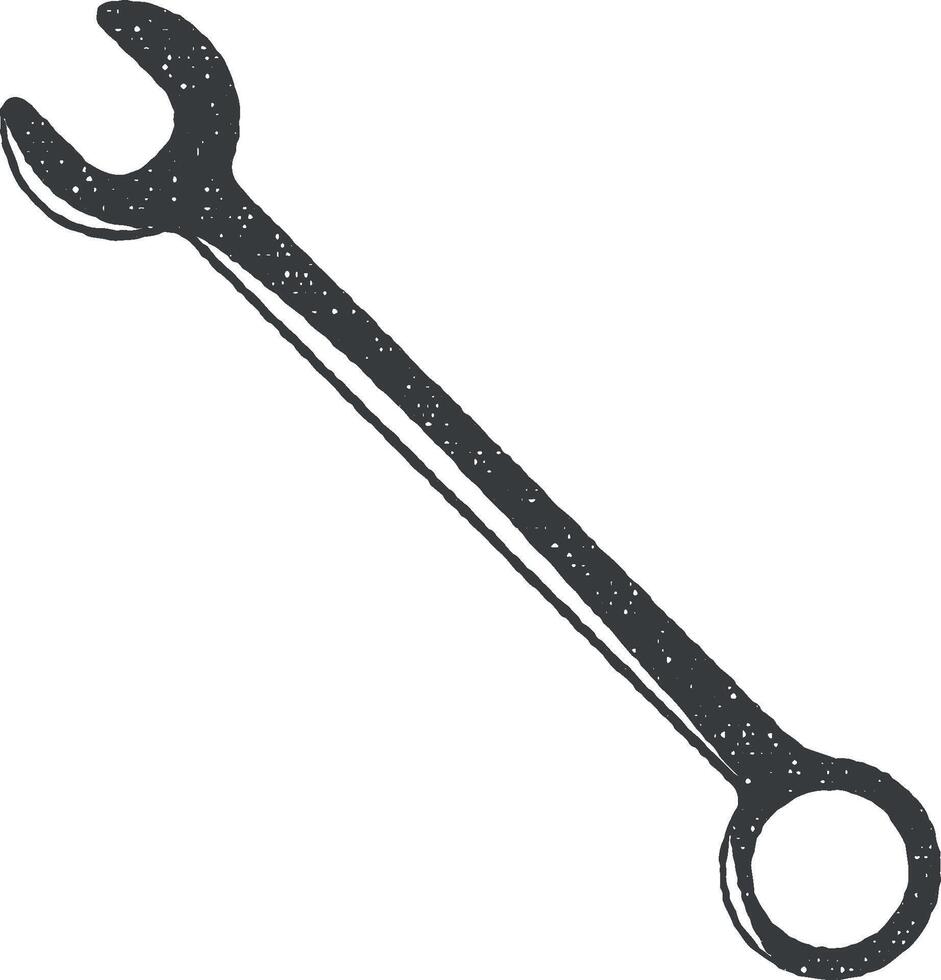 wrench vector icon illustration with stamp effect