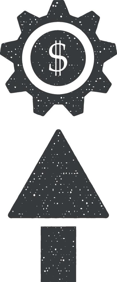 mechanism of dollar vector icon illustration with stamp effect