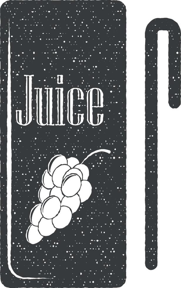 grape juice vector icon illustration with stamp effect