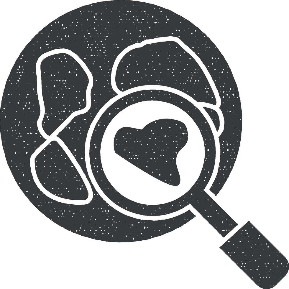 Global search, Earth vector icon illustration with stamp effect