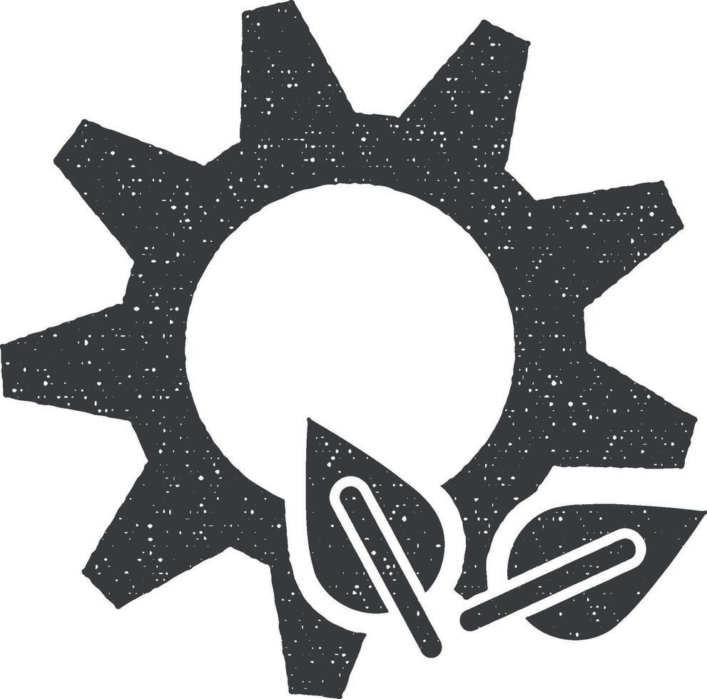Biogas, leaf vector icon illustration with stamp effect