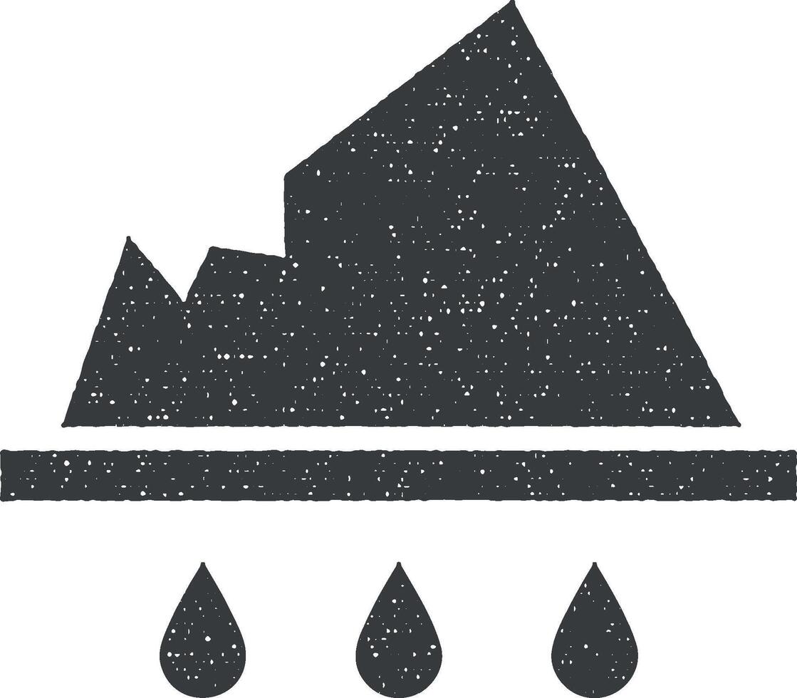 derritiendo, iceberg vector icono ilustración con sello efecto