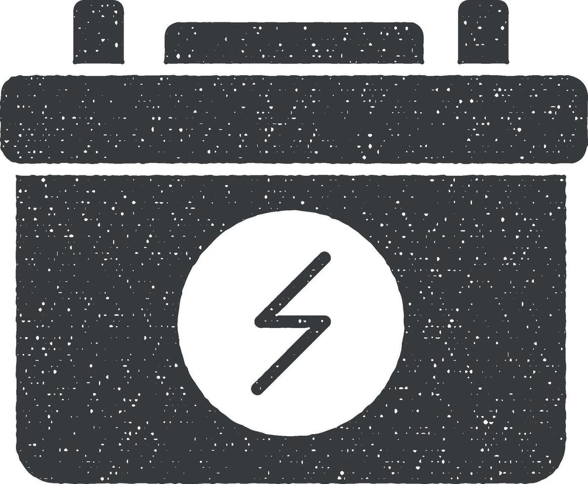 Battery, power vector icon illustration with stamp effect