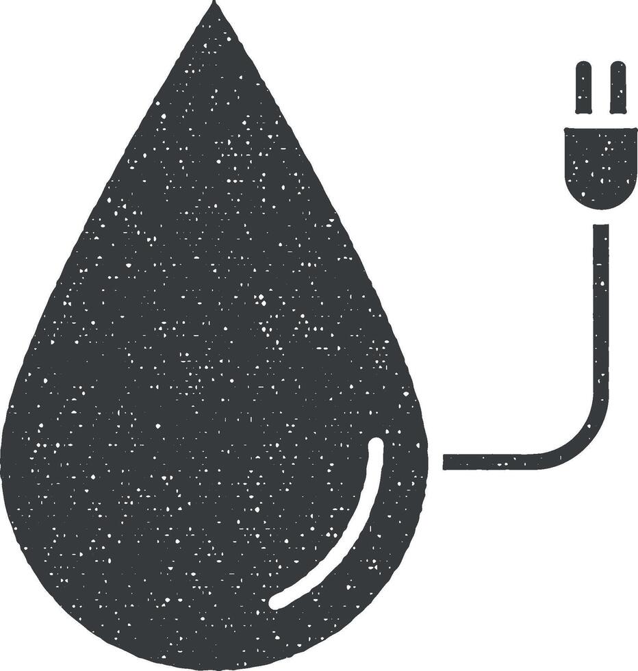 Water energy vector icon illustration with stamp effect