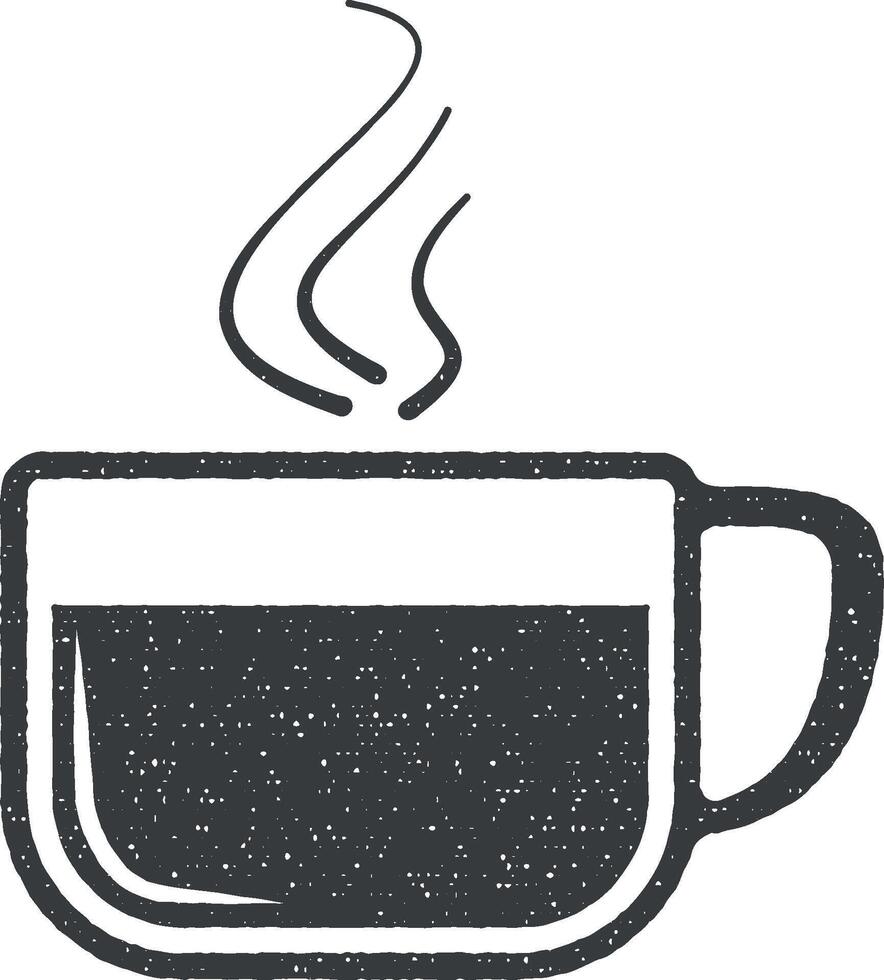 a cup of tea vector icon illustration with stamp effect