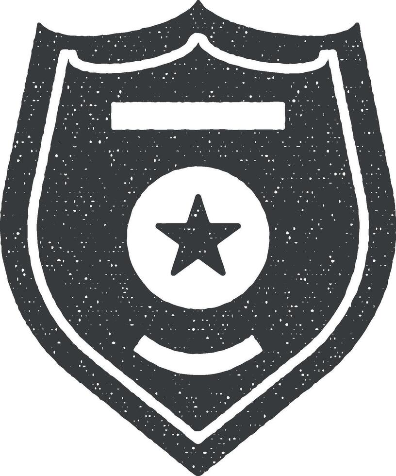 policía Insignia vector icono ilustración con sello efecto