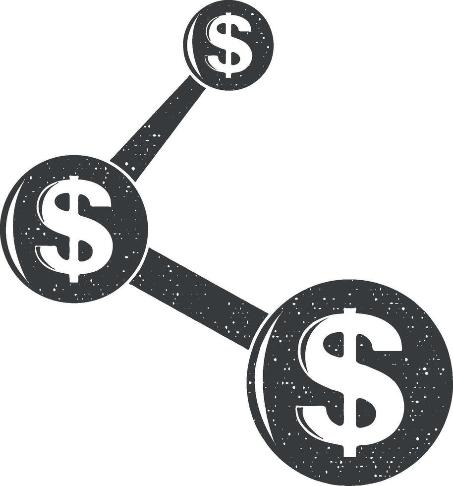 enlace ampollas de el dólar vector icono ilustración con sello efecto
