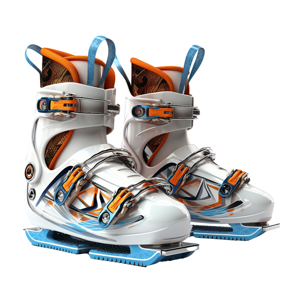 AI generated Beautiful ski and snowboard trainers isolated on transparent background png