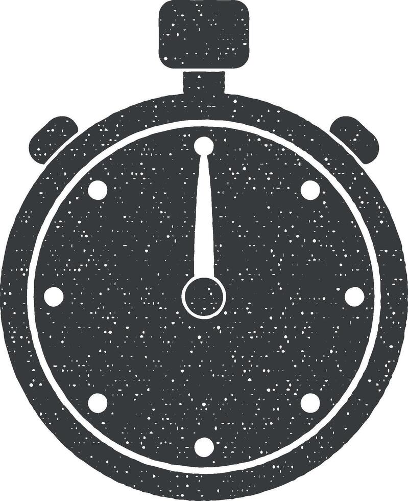 stopwatch vector icon illustration with stamp effect