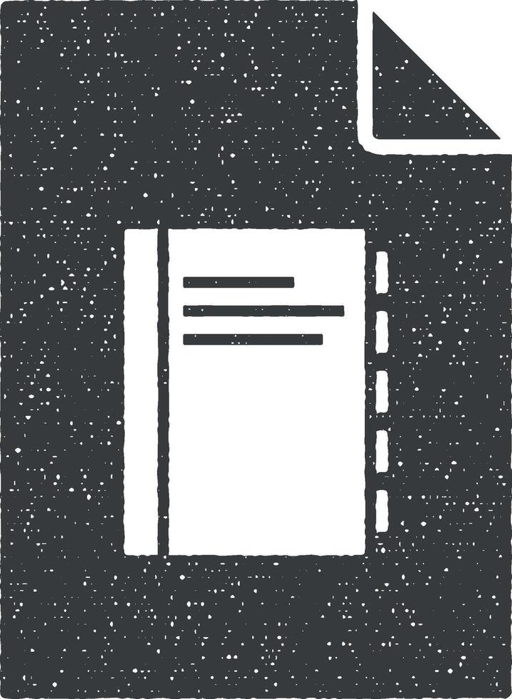 notebook on document vector icon illustration with stamp effect