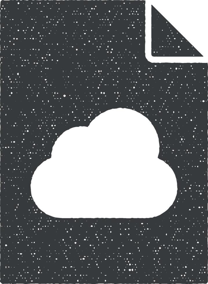 nube en documento vector icono ilustración con sello efecto