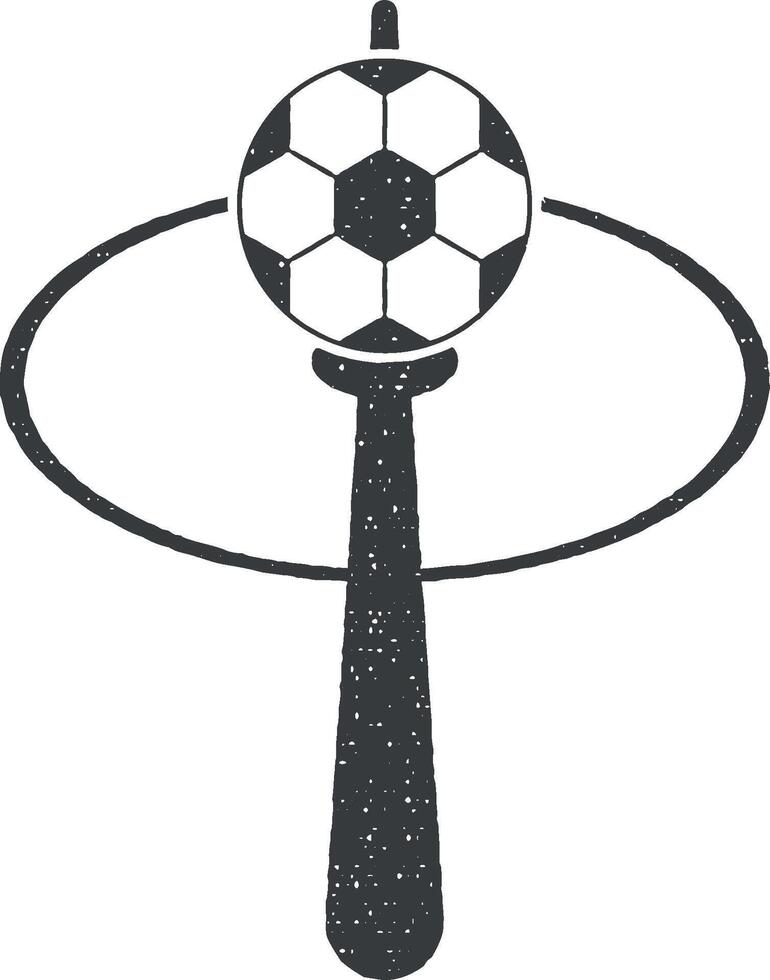 pelota en el medio de fútbol americano vector icono ilustración con sello efecto