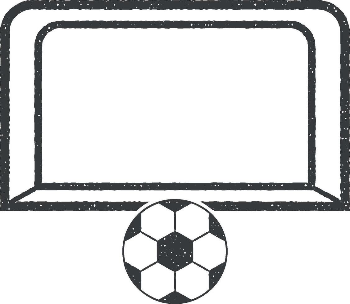 puertas y pelota vector icono ilustración con sello efecto