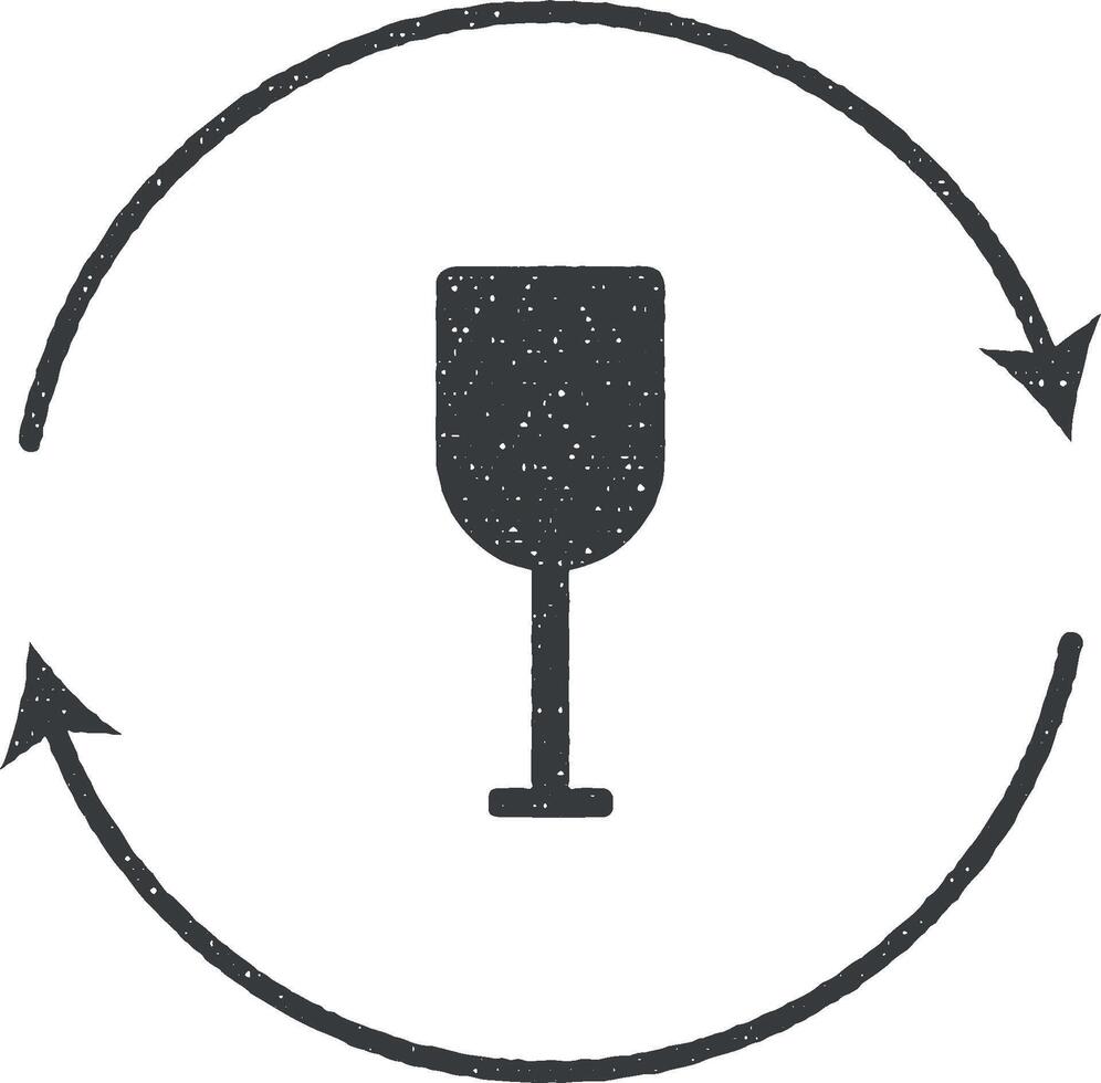 reciclar, vaso, bebida vector icono ilustración con sello efecto
