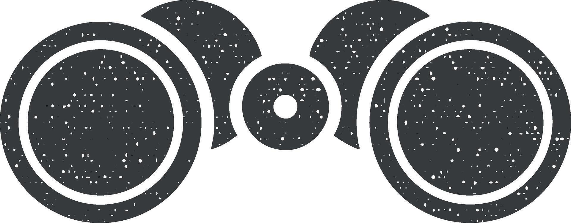 binoculars vector icon illustration with stamp effect