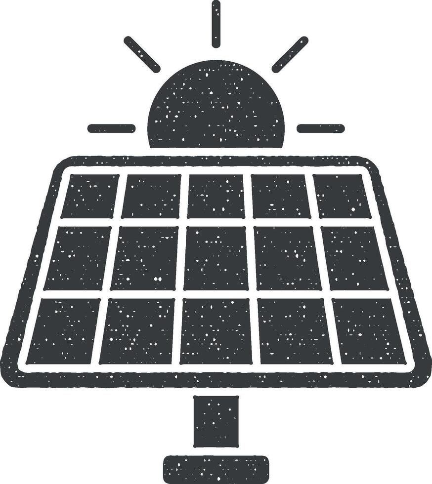 Solar energy vector icon illustration with stamp effect