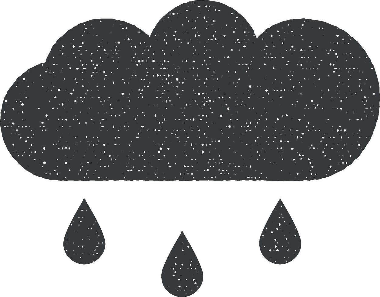 Cloud, forecast, rain vector icon illustration with stamp effect