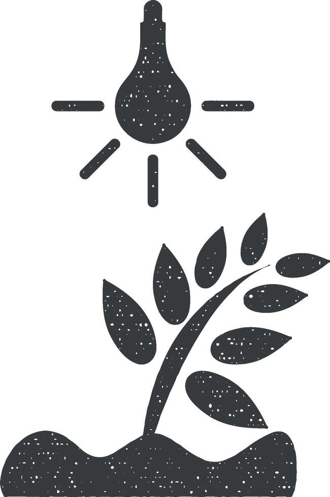 plant photocell vector icon illustration with stamp effect