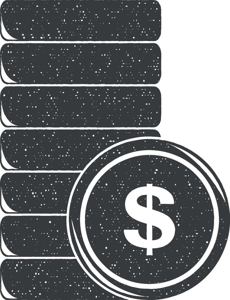 kopecks and the dollar vector icon illustration with stamp effect