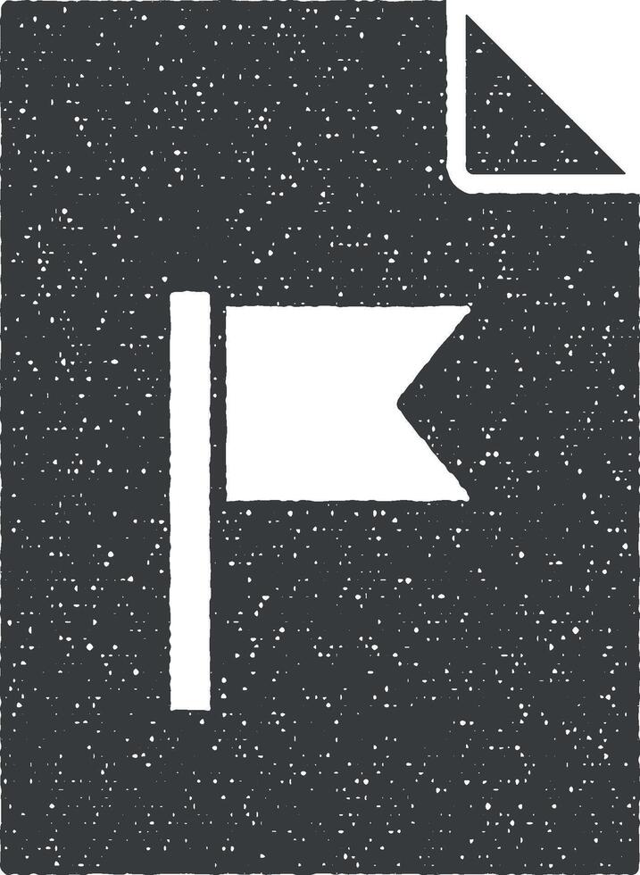 flag on document vector icon illustration with stamp effect