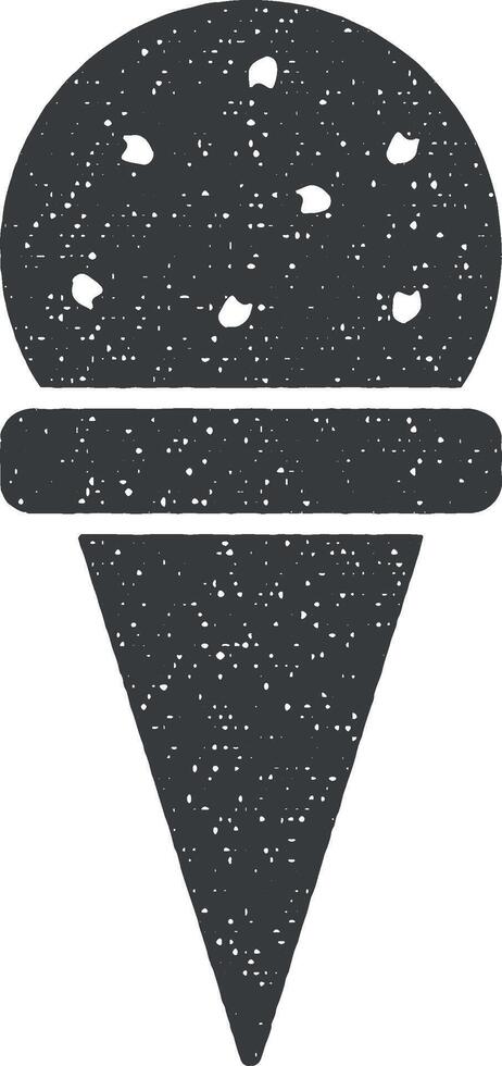 frozen ball in the horn vector icon illustration with stamp effect
