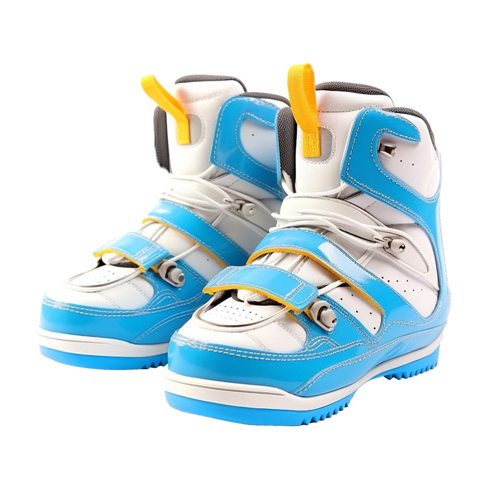 AI generated Beautiful ski and snowboard trainers isolated on transparent background png