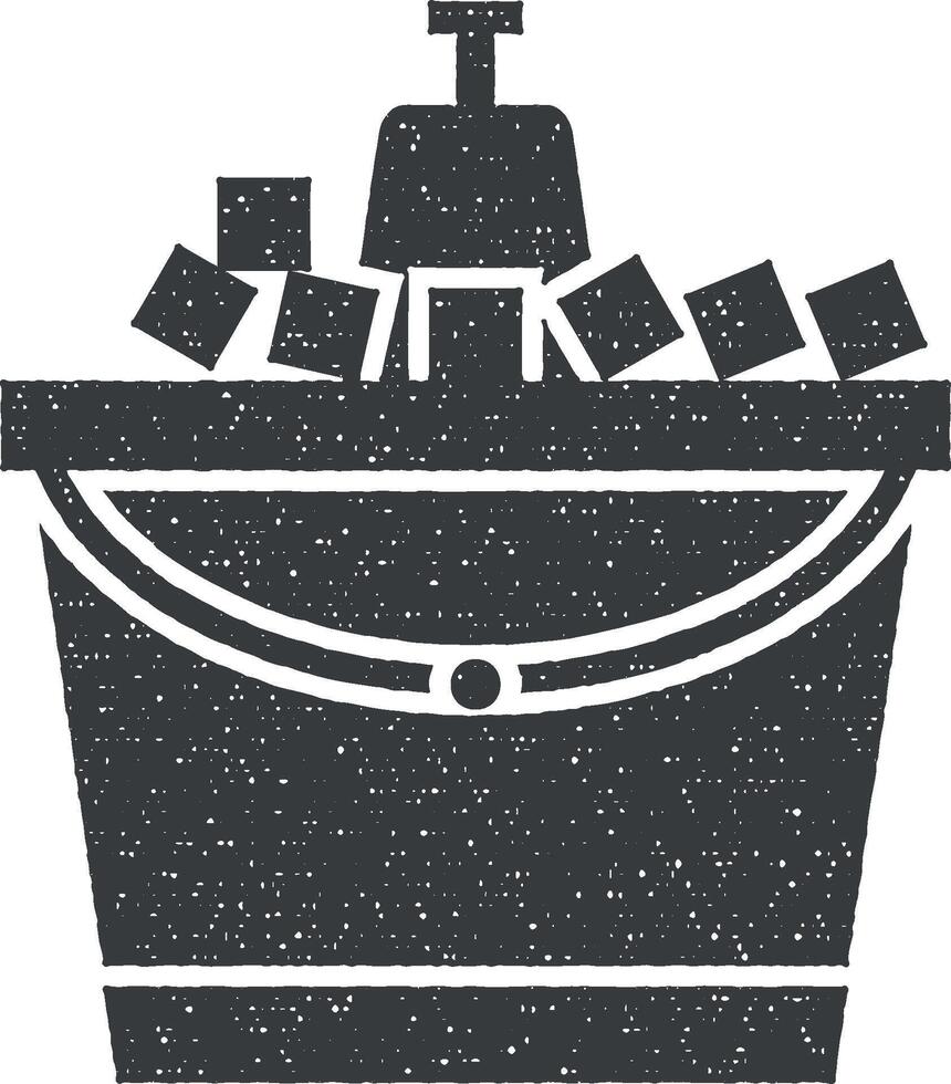 Karaoke, alcohol, drink vector icon illustration with stamp effect