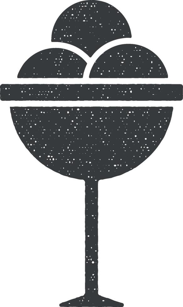 congelado pelotas en un platillo vector icono ilustración con sello efecto