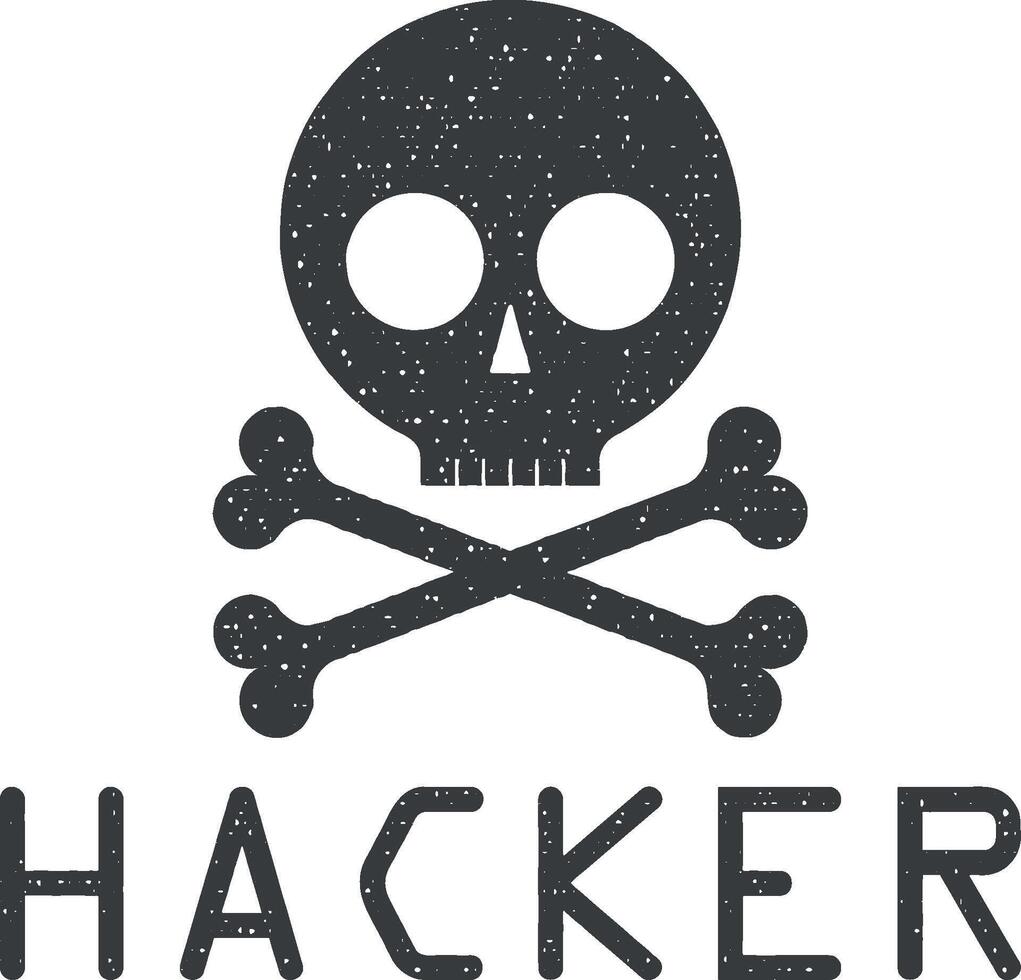 sign of hackers vector icon illustration with stamp effect