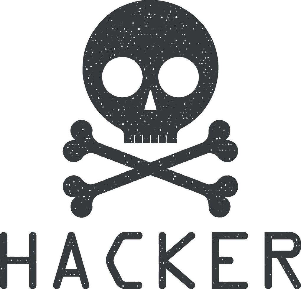 firmar de hackers vector icono ilustración con sello efecto